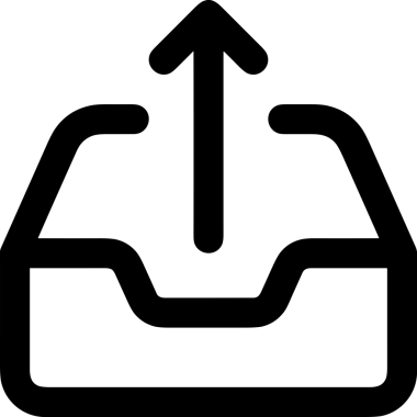 Siyah ve Beyaz Logo Simgesi PNG Biçimini Yükle. Web Sitesi Düğmesi, Mobil Uygulama Arayüzü, Dosya Aktarımı, Belge Paylaşımı, Bulut Depolama ve Veri Yedekleme için Minimalist Düz Tasarımlı Tek Renkli Ok Gönderme İşareti Grafiksel Elemanı