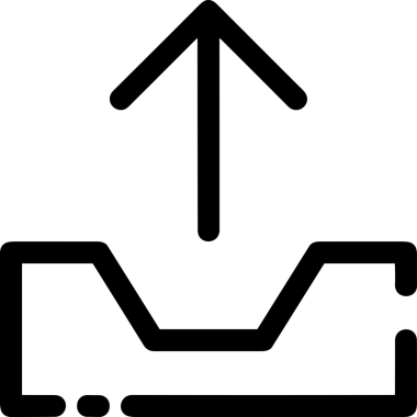 Siyah ve Beyaz Logo Simgesi PNG Biçimini Yükle. Web Sitesi Düğmesi, Mobil Uygulama Arayüzü, Dosya Aktarımı, Belge Paylaşımı, Bulut Depolama ve Veri Yedekleme için Minimalist Düz Tasarımlı Tek Renkli Ok Gönderme İşareti Grafiksel Elemanı