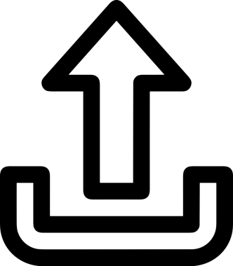 Siyah ve Beyaz Logo Simgesi PNG Biçimini Yükle. Web Sitesi Düğmesi, Mobil Uygulama Arayüzü, Dosya Aktarımı, Belge Paylaşımı, Bulut Depolama ve Veri Yedekleme için Minimalist Düz Tasarımlı Tek Renkli Ok Gönderme İşareti Grafiksel Elemanı