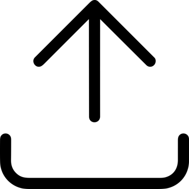 Siyah ve Beyaz Logo Simgesi PNG Biçimini Yükle. Web Sitesi Düğmesi, Mobil Uygulama Arayüzü, Dosya Aktarımı, Belge Paylaşımı, Bulut Depolama ve Veri Yedekleme için Minimalist Düz Tasarımlı Tek Renkli Ok Gönderme İşareti Grafiksel Elemanı