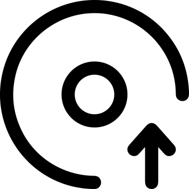 Siyah ve Beyaz Logo Simgesi PNG Biçimini Yükle. Web Sitesi Düğmesi, Mobil Uygulama Arayüzü, Dosya Aktarımı, Belge Paylaşımı, Bulut Depolama ve Veri Yedekleme için Minimalist Düz Tasarımlı Tek Renkli Ok Gönderme İşareti Grafiksel Elemanı
