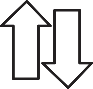 Siyah ve Beyaz Logo Simgesi PNG Biçimini Yükle. Web Sitesi Düğmesi, Mobil Uygulama Arayüzü, Dosya Aktarımı, Belge Paylaşımı, Bulut Depolama ve Veri Yedekleme için Minimalist Düz Tasarımlı Tek Renkli Ok Gönderme İşareti Grafiksel Elemanı