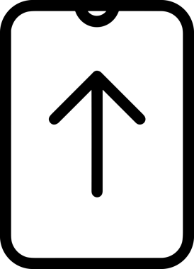 Siyah ve Beyaz Logo Simgesi PNG Biçimini Yükle. Web Sitesi Düğmesi, Mobil Uygulama Arayüzü, Dosya Aktarımı, Belge Paylaşımı, Bulut Depolama ve Veri Yedekleme için Minimalist Düz Tasarımlı Tek Renkli Ok Gönderme İşareti Grafiksel Elemanı