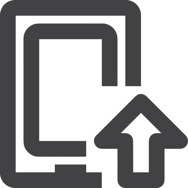 Siyah ve Beyaz Logo Simgesi PNG Biçimini Yükle. Web Sitesi Düğmesi, Mobil Uygulama Arayüzü, Dosya Aktarımı, Belge Paylaşımı, Bulut Depolama ve Veri Yedekleme için Minimalist Düz Tasarımlı Tek Renkli Ok Gönderme İşareti Grafiksel Elemanı