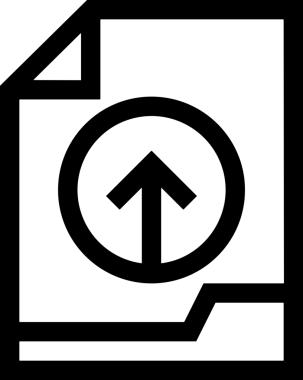 Siyah ve Beyaz Logo Simgesi PNG Biçimini Yükle. Web Sitesi Düğmesi, Mobil Uygulama Arayüzü, Dosya Aktarımı, Belge Paylaşımı, Bulut Depolama ve Veri Yedekleme için Minimalist Düz Tasarımlı Tek Renkli Ok Gönderme İşareti Grafiksel Elemanı