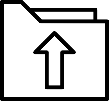 Siyah ve Beyaz Logo Simgesi PNG Biçimini Yükle. Web Sitesi Düğmesi, Mobil Uygulama Arayüzü, Dosya Aktarımı, Belge Paylaşımı, Bulut Depolama ve Veri Yedekleme için Minimalist Düz Tasarımlı Tek Renkli Ok Gönderme İşareti Grafiksel Elemanı
