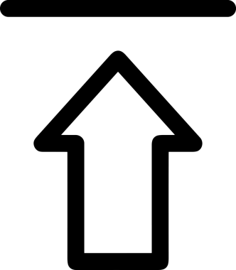 Siyah ve Beyaz Logo Simgesi PNG Biçimini Yükle. Web Sitesi Düğmesi, Mobil Uygulama Arayüzü, Dosya Aktarımı, Belge Paylaşımı, Bulut Depolama ve Veri Yedekleme için Minimalist Düz Tasarımlı Tek Renkli Ok Gönderme İşareti Grafiksel Elemanı