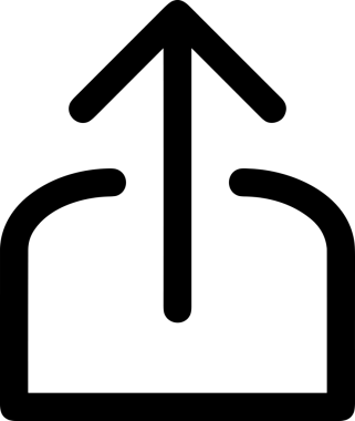 Siyah ve Beyaz Logo Simgesi PNG Biçimini Yükle. Web Sitesi Düğmesi, Mobil Uygulama Arayüzü, Dosya Aktarımı, Belge Paylaşımı, Bulut Depolama ve Veri Yedekleme için Minimalist Düz Tasarımlı Tek Renkli Ok Gönderme İşareti Grafiksel Elemanı