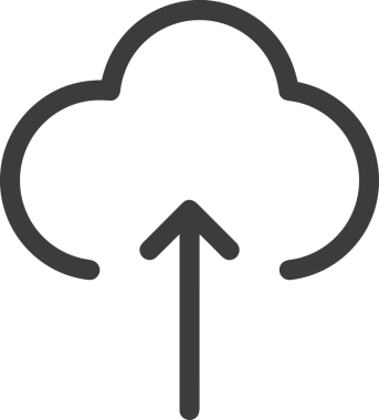 Siyah ve Beyaz Logo Simgesi PNG Biçimini Yükle. Web Sitesi Düğmesi, Mobil Uygulama Arayüzü, Dosya Aktarımı, Belge Paylaşımı, Bulut Depolama ve Veri Yedekleme için Minimalist Düz Tasarımlı Tek Renkli Ok Gönderme İşareti Grafiksel Elemanı