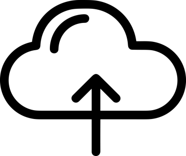 Siyah ve Beyaz Logo Simgesi PNG Biçimini Yükle. Web Sitesi Düğmesi, Mobil Uygulama Arayüzü, Dosya Aktarımı, Belge Paylaşımı, Bulut Depolama ve Veri Yedekleme için Minimalist Düz Tasarımlı Tek Renkli Ok Gönderme İşareti Grafiksel Elemanı