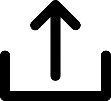 Siyah ve Beyaz Logo Simgesi PNG Biçimini Yükle. Web Sitesi Düğmesi, Mobil Uygulama Arayüzü, Dosya Aktarımı, Belge Paylaşımı, Bulut Depolama ve Veri Yedekleme için Minimalist Düz Tasarımlı Tek Renkli Ok Gönderme İşareti Grafiksel Elemanı