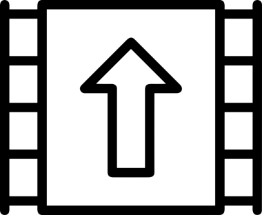 Siyah ve Beyaz Logo Simgesi PNG Biçimini Yükle. Web Sitesi Düğmesi, Mobil Uygulama Arayüzü, Dosya Aktarımı, Belge Paylaşımı, Bulut Depolama ve Veri Yedekleme için Minimalist Düz Tasarımlı Tek Renkli Ok Gönderme İşareti Grafiksel Elemanı