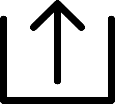 Siyah ve Beyaz Logo Simgesi PNG Biçimini Yükle. Web Sitesi Düğmesi, Mobil Uygulama Arayüzü, Dosya Aktarımı, Belge Paylaşımı, Bulut Depolama ve Veri Yedekleme için Minimalist Düz Tasarımlı Tek Renkli Ok Gönderme İşareti Grafiksel Elemanı