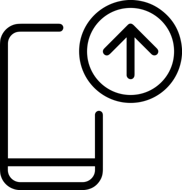 Siyah ve Beyaz Logo Simgesi PNG Biçimini Yükle. Web Sitesi Düğmesi, Mobil Uygulama Arayüzü, Dosya Aktarımı, Belge Paylaşımı, Bulut Depolama ve Veri Yedekleme için Minimalist Düz Tasarımlı Tek Renkli Ok Gönderme İşareti Grafiksel Elemanı