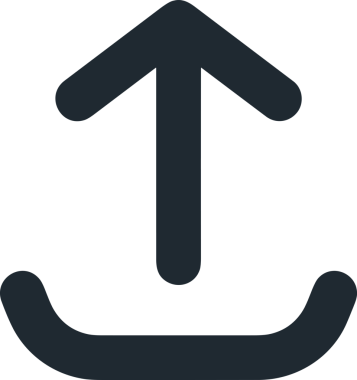 Siyah ve Beyaz Logo Simgesi PNG Biçimini Yükle. Web Sitesi Düğmesi, Mobil Uygulama Arayüzü, Dosya Aktarımı, Belge Paylaşımı, Bulut Depolama ve Veri Yedekleme için Minimalist Düz Tasarımlı Tek Renkli Ok Gönderme İşareti Grafiksel Elemanı