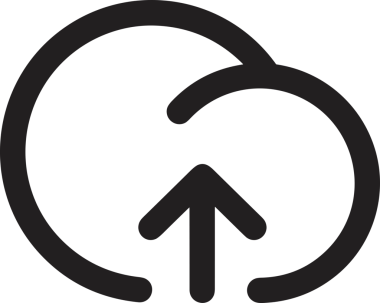 Siyah ve Beyaz Logo Simgesi PNG Biçimini Yükle. Web Sitesi Düğmesi, Mobil Uygulama Arayüzü, Dosya Aktarımı, Belge Paylaşımı, Bulut Depolama ve Veri Yedekleme için Minimalist Düz Tasarımlı Tek Renkli Ok Gönderme İşareti Grafiksel Elemanı