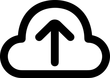 Siyah ve Beyaz Logo Simgesi PNG Biçimini Yükle. Web Sitesi Düğmesi, Mobil Uygulama Arayüzü, Dosya Aktarımı, Belge Paylaşımı, Bulut Depolama ve Veri Yedekleme için Minimalist Düz Tasarımlı Tek Renkli Ok Gönderme İşareti Grafiksel Elemanı