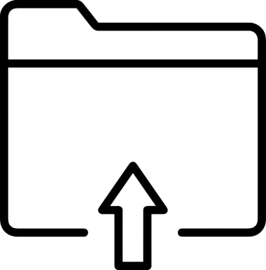 Siyah ve Beyaz Logo Simgesi PNG Biçimini Yükle. Web Sitesi Düğmesi, Mobil Uygulama Arayüzü, Dosya Aktarımı, Belge Paylaşımı, Bulut Depolama ve Veri Yedekleme için Minimalist Düz Tasarımlı Tek Renkli Ok Gönderme İşareti Grafiksel Elemanı