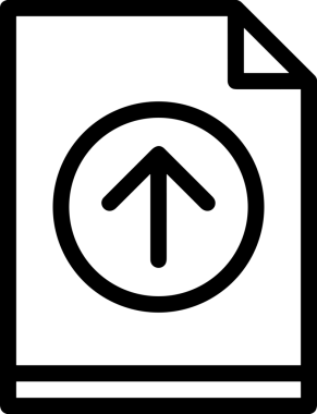 Siyah ve Beyaz Logo Simgesi PNG Biçimini Yükle. Web Sitesi Düğmesi, Mobil Uygulama Arayüzü, Dosya Aktarımı, Belge Paylaşımı, Bulut Depolama ve Veri Yedekleme için Minimalist Düz Tasarımlı Tek Renkli Ok Gönderme İşareti Grafiksel Elemanı