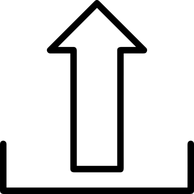 Siyah ve Beyaz Logo Simgesi PNG Biçimini Yükle. Web Sitesi Düğmesi, Mobil Uygulama Arayüzü, Dosya Aktarımı, Belge Paylaşımı, Bulut Depolama ve Veri Yedekleme için Minimalist Düz Tasarımlı Tek Renkli Ok Gönderme İşareti Grafiksel Elemanı