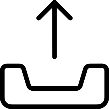 Siyah ve Beyaz Logo Simgesi PNG Biçimini Yükle. Web Sitesi Düğmesi, Mobil Uygulama Arayüzü, Dosya Aktarımı, Belge Paylaşımı, Bulut Depolama ve Veri Yedekleme için Minimalist Düz Tasarımlı Tek Renkli Ok Gönderme İşareti Grafiksel Elemanı