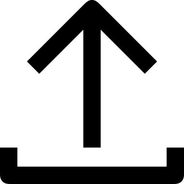 Siyah ve Beyaz Logo Simgesi PNG Biçimini Yükle. Web Sitesi Düğmesi, Mobil Uygulama Arayüzü, Dosya Aktarımı, Belge Paylaşımı, Bulut Depolama ve Veri Yedekleme için Minimalist Düz Tasarımlı Tek Renkli Ok Gönderme İşareti Grafiksel Elemanı