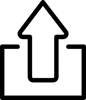 Siyah ve Beyaz Logo Simgesi PNG Biçimini Yükle. Web Sitesi Düğmesi, Mobil Uygulama Arayüzü, Dosya Aktarımı, Belge Paylaşımı, Bulut Depolama ve Veri Yedekleme için Minimalist Düz Tasarımlı Tek Renkli Ok Gönderme İşareti Grafiksel Elemanı