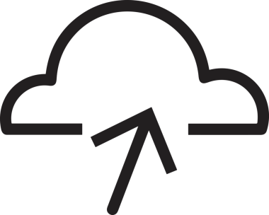 Siyah ve Beyaz Logo Simgesi PNG Biçimini Yükle. Web Sitesi Düğmesi, Mobil Uygulama Arayüzü, Dosya Aktarımı, Belge Paylaşımı, Bulut Depolama ve Veri Yedekleme için Minimalist Düz Tasarımlı Tek Renkli Ok Gönderme İşareti Grafiksel Elemanı