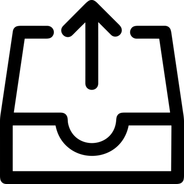 Siyah ve Beyaz Logo Simgesi PNG Biçimini Yükle. Web Sitesi Düğmesi, Mobil Uygulama Arayüzü, Dosya Aktarımı, Belge Paylaşımı, Bulut Depolama ve Veri Yedekleme için Minimalist Düz Tasarımlı Tek Renkli Ok Gönderme İşareti Grafiksel Elemanı