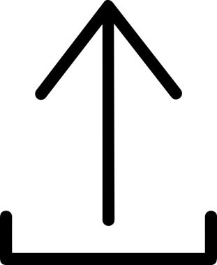 Siyah ve Beyaz Logo Simgesi PNG Biçimini Yükle. Web Sitesi Düğmesi, Mobil Uygulama Arayüzü, Dosya Aktarımı, Belge Paylaşımı, Bulut Depolama ve Veri Yedekleme için Minimalist Düz Tasarımlı Tek Renkli Ok Gönderme İşareti Grafiksel Elemanı
