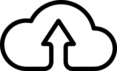 Siyah ve Beyaz Logo Simgesi PNG Biçimini Yükle. Web Sitesi Düğmesi, Mobil Uygulama Arayüzü, Dosya Aktarımı, Belge Paylaşımı, Bulut Depolama ve Veri Yedekleme için Minimalist Düz Tasarımlı Tek Renkli Ok Gönderme İşareti Grafiksel Elemanı