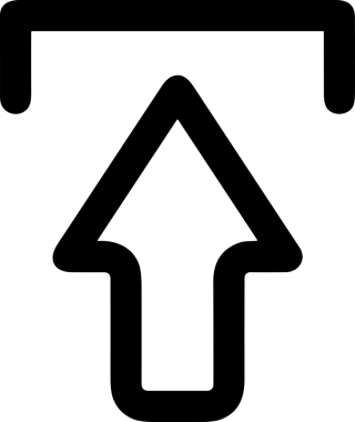 Siyah ve Beyaz Logo Simgesi PNG Biçimini Yükle. Web Sitesi Düğmesi, Mobil Uygulama Arayüzü, Dosya Aktarımı, Belge Paylaşımı, Bulut Depolama ve Veri Yedekleme için Minimalist Düz Tasarımlı Tek Renkli Ok Gönderme İşareti Grafiksel Elemanı