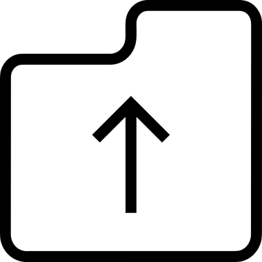 Siyah ve Beyaz Logo Simgesi PNG Biçimini Yükle. Web Sitesi Düğmesi, Mobil Uygulama Arayüzü, Dosya Aktarımı, Belge Paylaşımı, Bulut Depolama ve Veri Yedekleme için Minimalist Düz Tasarımlı Tek Renkli Ok Gönderme İşareti Grafiksel Elemanı