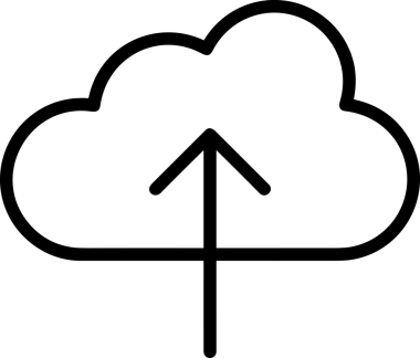 Siyah ve Beyaz Logo Simgesi PNG Biçimini Yükle. Web Sitesi Düğmesi, Mobil Uygulama Arayüzü, Dosya Aktarımı, Belge Paylaşımı, Bulut Depolama ve Veri Yedekleme için Minimalist Düz Tasarımlı Tek Renkli Ok Gönderme İşareti Grafiksel Elemanı