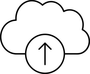 Siyah ve Beyaz Logo Simgesi PNG Biçimini Yükle. Web Sitesi Düğmesi, Mobil Uygulama Arayüzü, Dosya Aktarımı, Belge Paylaşımı, Bulut Depolama ve Veri Yedekleme için Minimalist Düz Tasarımlı Tek Renkli Ok Gönderme İşareti Grafiksel Elemanı