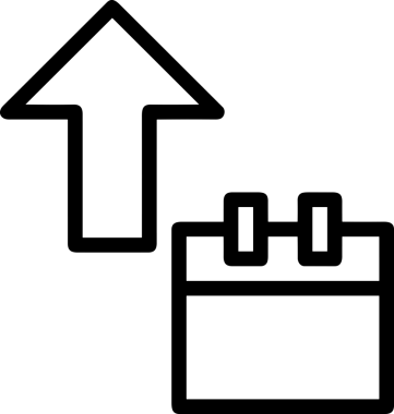 Siyah ve Beyaz Logo Simgesi PNG Biçimini Yükle. Web Sitesi Düğmesi, Mobil Uygulama Arayüzü, Dosya Aktarımı, Belge Paylaşımı, Bulut Depolama ve Veri Yedekleme için Minimalist Düz Tasarımlı Tek Renkli Ok Gönderme İşareti Grafiksel Elemanı