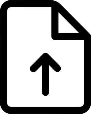 Siyah ve Beyaz Logo Simgesi PNG Biçimini Yükle. Web Sitesi Düğmesi, Mobil Uygulama Arayüzü, Dosya Aktarımı, Belge Paylaşımı, Bulut Depolama ve Veri Yedekleme için Minimalist Düz Tasarımlı Tek Renkli Ok Gönderme İşareti Grafiksel Elemanı