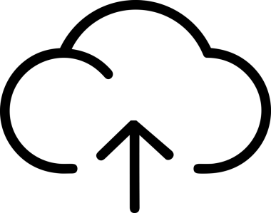 Siyah ve Beyaz Logo Simgesi PNG Biçimini Yükle. Web Sitesi Düğmesi, Mobil Uygulama Arayüzü, Dosya Aktarımı, Belge Paylaşımı, Bulut Depolama ve Veri Yedekleme için Minimalist Düz Tasarımlı Tek Renkli Ok Gönderme İşareti Grafiksel Elemanı