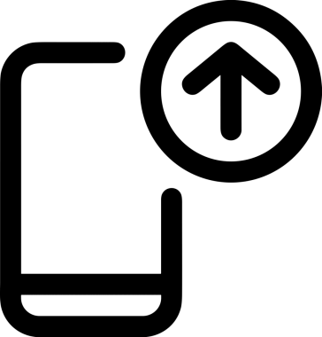 Siyah ve Beyaz Logo Simgesi PNG Biçimini Yükle. Web Sitesi Düğmesi, Mobil Uygulama Arayüzü, Dosya Aktarımı, Belge Paylaşımı, Bulut Depolama ve Veri Yedekleme için Minimalist Düz Tasarımlı Tek Renkli Ok Gönderme İşareti Grafiksel Elemanı