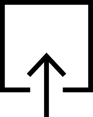 Siyah ve Beyaz Logo Simgesi PNG Biçimini Yükle. Web Sitesi Düğmesi, Mobil Uygulama Arayüzü, Dosya Aktarımı, Belge Paylaşımı, Bulut Depolama ve Veri Yedekleme için Minimalist Düz Tasarımlı Tek Renkli Ok Gönderme İşareti Grafiksel Elemanı