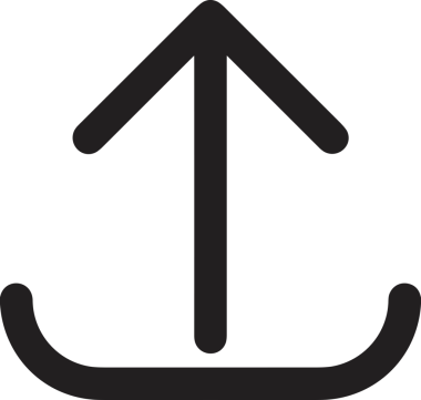 Siyah ve Beyaz Logo Simgesi PNG Biçimini Yükle. Web Sitesi Düğmesi, Mobil Uygulama Arayüzü, Dosya Aktarımı, Belge Paylaşımı, Bulut Depolama ve Veri Yedekleme için Minimalist Düz Tasarımlı Tek Renkli Ok Gönderme İşareti Grafiksel Elemanı