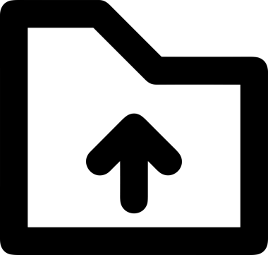 Siyah ve Beyaz Logo Simgesi PNG Biçimini Yükle. Web Sitesi Düğmesi, Mobil Uygulama Arayüzü, Dosya Aktarımı, Belge Paylaşımı, Bulut Depolama ve Veri Yedekleme için Minimalist Düz Tasarımlı Tek Renkli Ok Gönderme İşareti Grafiksel Elemanı