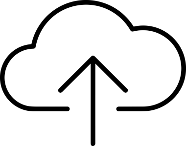 Siyah ve Beyaz Logo Simgesi PNG Biçimini Yükle. Web Sitesi Düğmesi, Mobil Uygulama Arayüzü, Dosya Aktarımı, Belge Paylaşımı, Bulut Depolama ve Veri Yedekleme için Minimalist Düz Tasarımlı Tek Renkli Ok Gönderme İşareti Grafiksel Elemanı