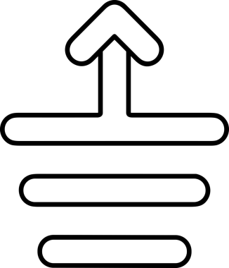 Siyah ve Beyaz Logo Simgesi PNG Biçimini Yükle. Web Sitesi Düğmesi, Mobil Uygulama Arayüzü, Dosya Aktarımı, Belge Paylaşımı, Bulut Depolama ve Veri Yedekleme için Minimalist Düz Tasarımlı Tek Renkli Ok Gönderme İşareti Grafiksel Elemanı