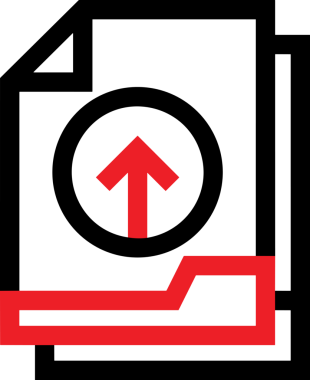 Siyah ve Beyaz Logo Simgesi PNG Biçimini Yükle. Web Sitesi Düğmesi, Mobil Uygulama Arayüzü, Dosya Aktarımı, Belge Paylaşımı, Bulut Depolama ve Veri Yedekleme için Minimalist Düz Tasarımlı Tek Renkli Ok Gönderme İşareti Grafiksel Elemanı