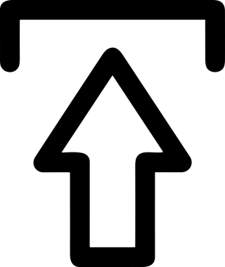 Siyah ve Beyaz Logo Simgesi PNG Biçimini Yükle. Web Sitesi Düğmesi, Mobil Uygulama Arayüzü, Dosya Aktarımı, Belge Paylaşımı, Bulut Depolama ve Veri Yedekleme için Minimalist Düz Tasarımlı Tek Renkli Ok Gönderme İşareti Grafiksel Elemanı