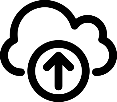Siyah ve Beyaz Logo Simgesi PNG Biçimini Yükle. Web Sitesi Düğmesi, Mobil Uygulama Arayüzü, Dosya Aktarımı, Belge Paylaşımı, Bulut Depolama ve Veri Yedekleme için Minimalist Düz Tasarımlı Tek Renkli Ok Gönderme İşareti Grafiksel Elemanı