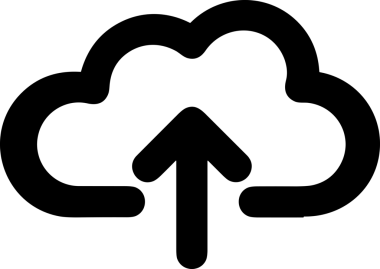 Siyah ve Beyaz Logo Simgesi PNG Biçimini Yükle. Web Sitesi Düğmesi, Mobil Uygulama Arayüzü, Dosya Aktarımı, Belge Paylaşımı, Bulut Depolama ve Veri Yedekleme için Minimalist Düz Tasarımlı Tek Renkli Ok Gönderme İşareti Grafiksel Elemanı