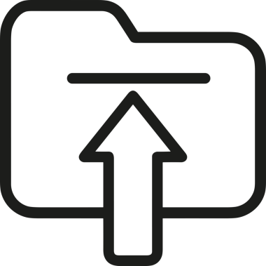 Siyah ve Beyaz Logo Simgesi PNG Biçimini Yükle. Web Sitesi Düğmesi, Mobil Uygulama Arayüzü, Dosya Aktarımı, Belge Paylaşımı, Bulut Depolama ve Veri Yedekleme için Minimalist Düz Tasarımlı Tek Renkli Ok Gönderme İşareti Grafiksel Elemanı