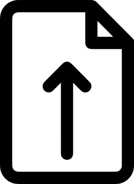 Siyah ve Beyaz Logo Simgesi PNG Biçimini Yükle. Web Sitesi Düğmesi, Mobil Uygulama Arayüzü, Dosya Aktarımı, Belge Paylaşımı, Bulut Depolama ve Veri Yedekleme için Minimalist Düz Tasarımlı Tek Renkli Ok Gönderme İşareti Grafiksel Elemanı